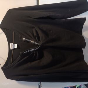 Black Women's Jacket with Embellished Detail